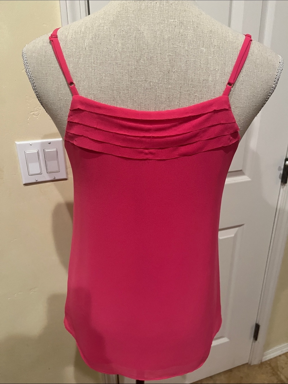 Naked Zebra Hot Pink Pleated V-Neck Cami - Picture 5 of 6